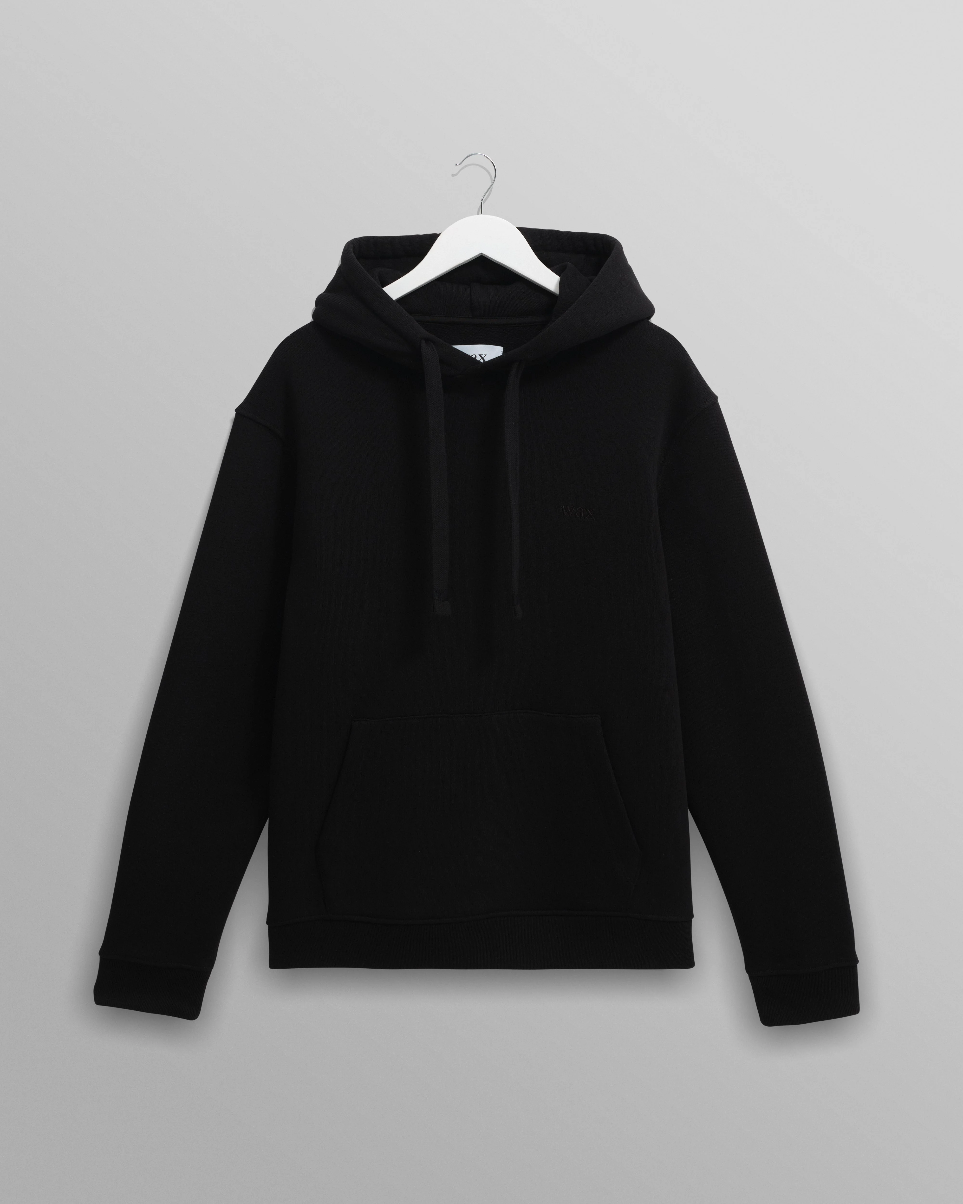 Hoxton - Black Brushed Organic Cotton Hoodie - 1