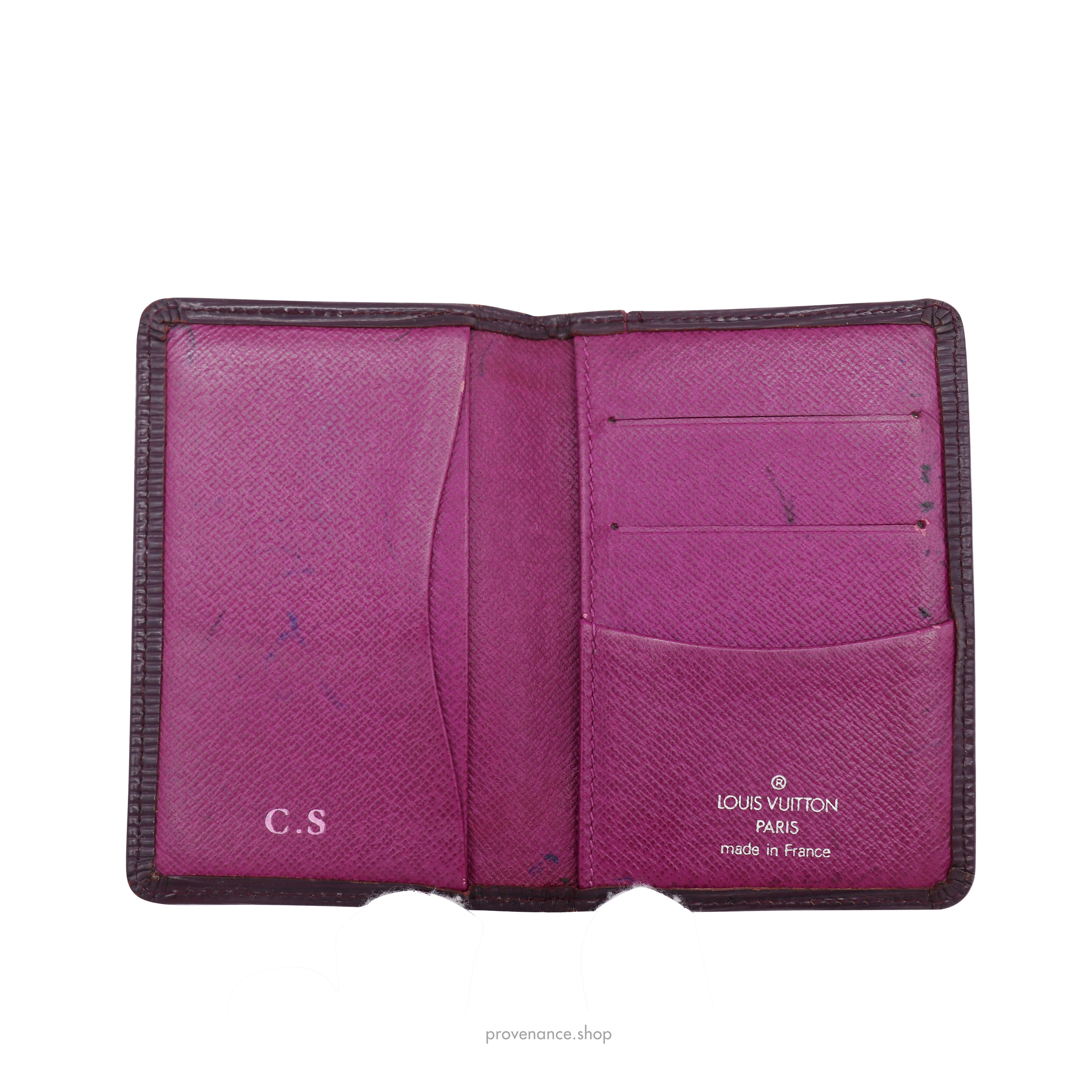 Louis Vuitton Pocket Organizer Wallet - Cassis Epi - 8