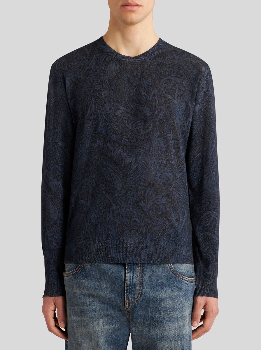 SILK AND CASHMERE PAISLEY SWEATER - 2