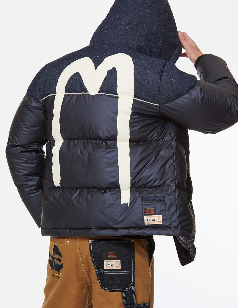 Daicock Print Fabric-mixed Down Jacket 9