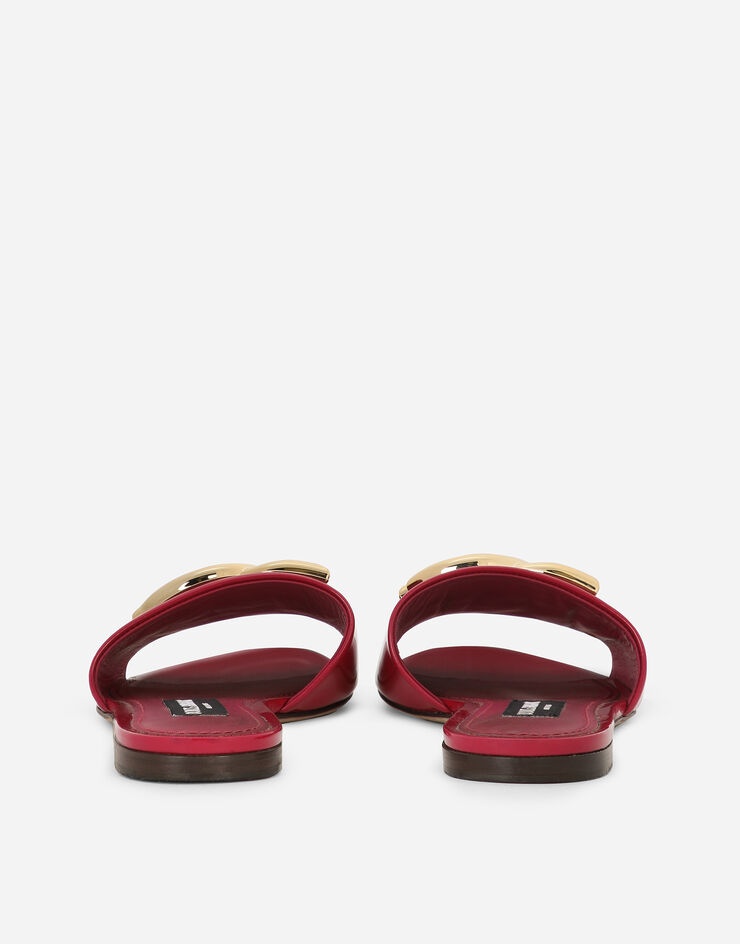 Polished calfskin sliders with DG logo - 3