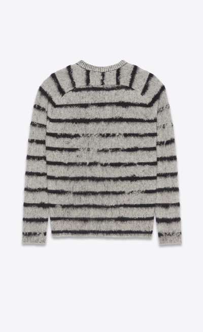 SAINT LAURENT sweater in brushed interrupted stripe outlook