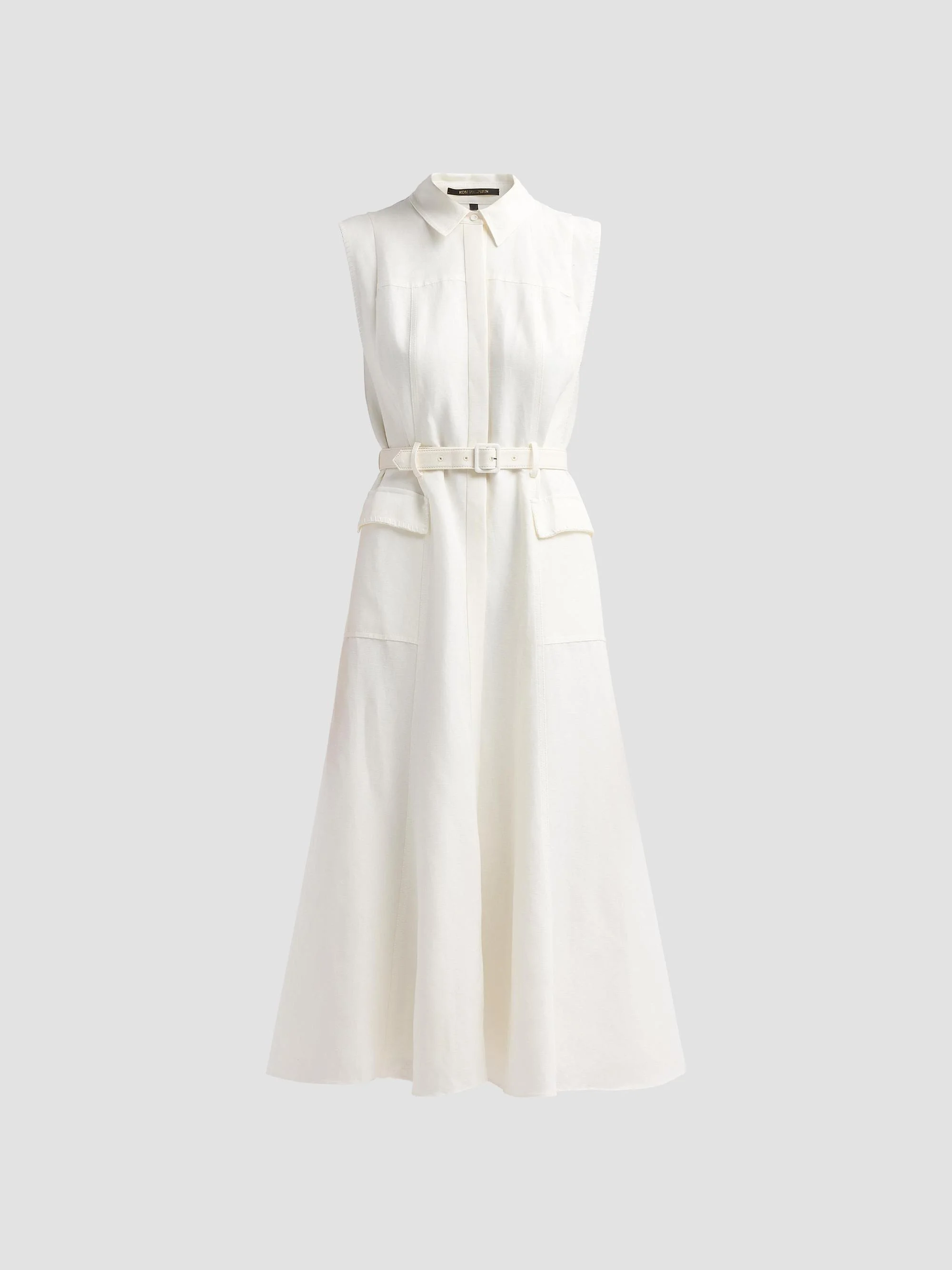 Women's Tomi Linen-Blend Safari Midi Dress - Ivory - 1