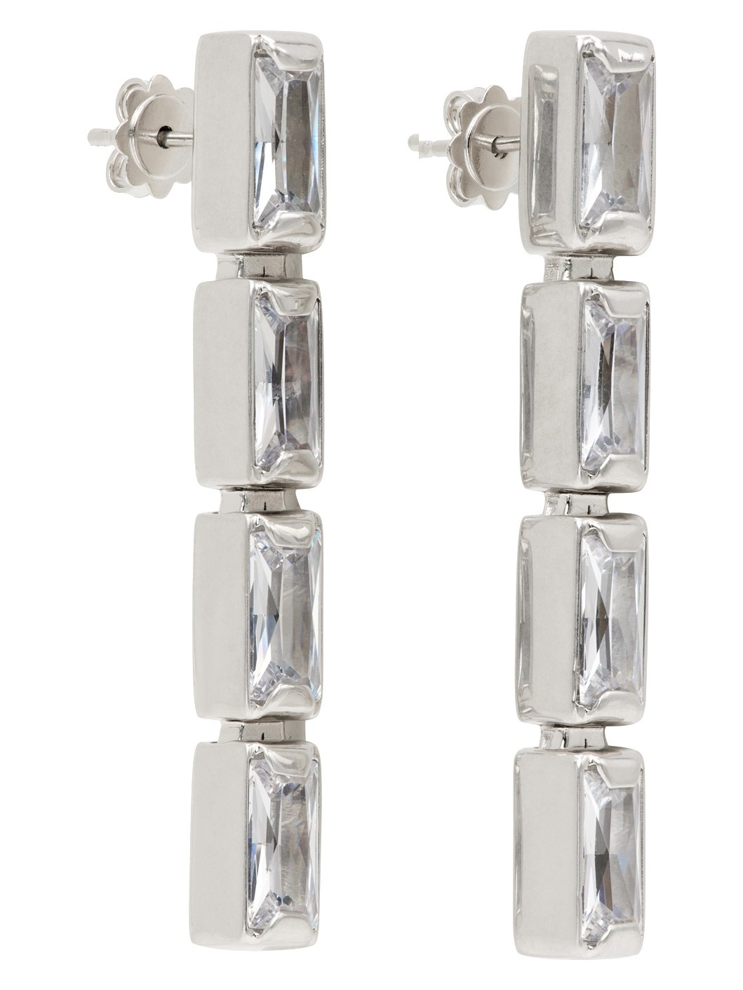 Silver Crystal Earrings - 2