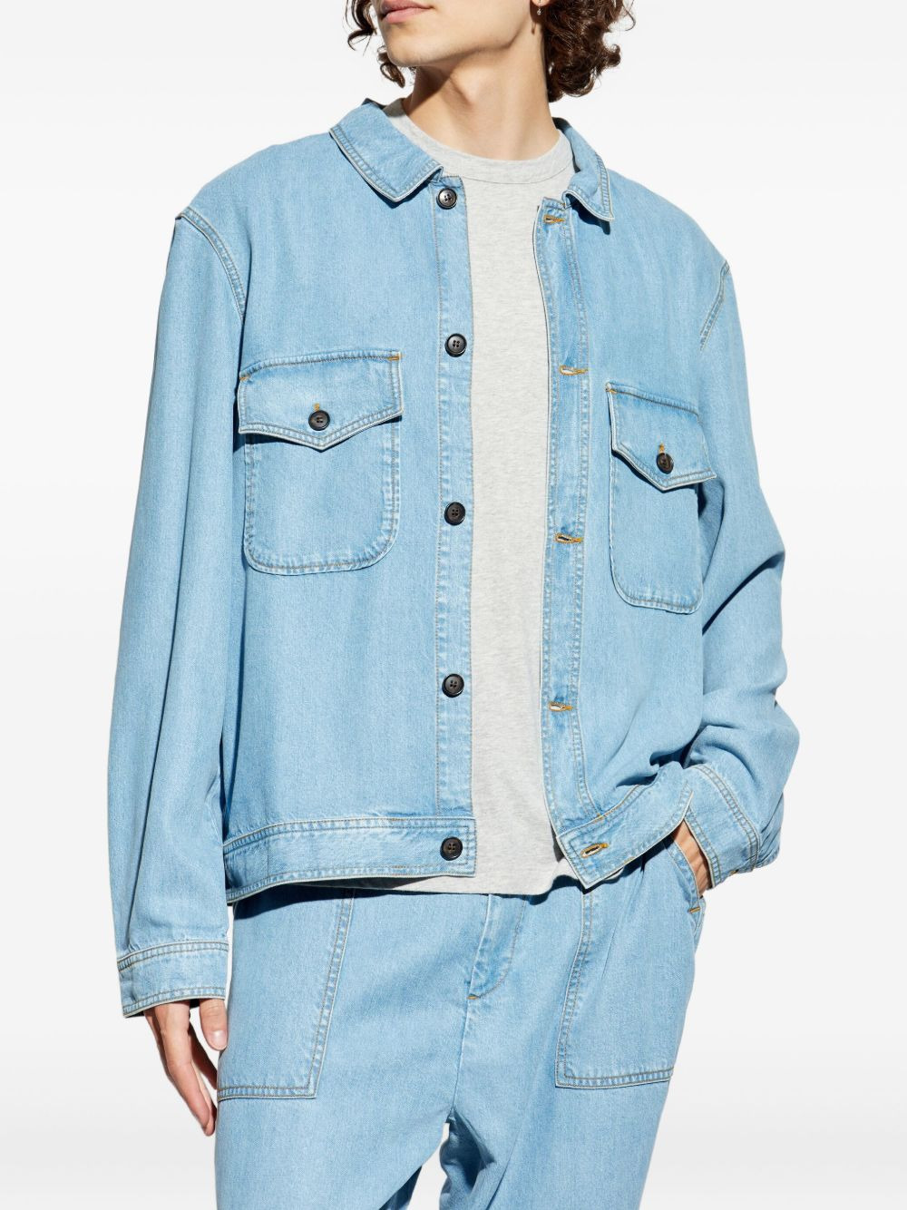 patch-pocket denim jacket - 3