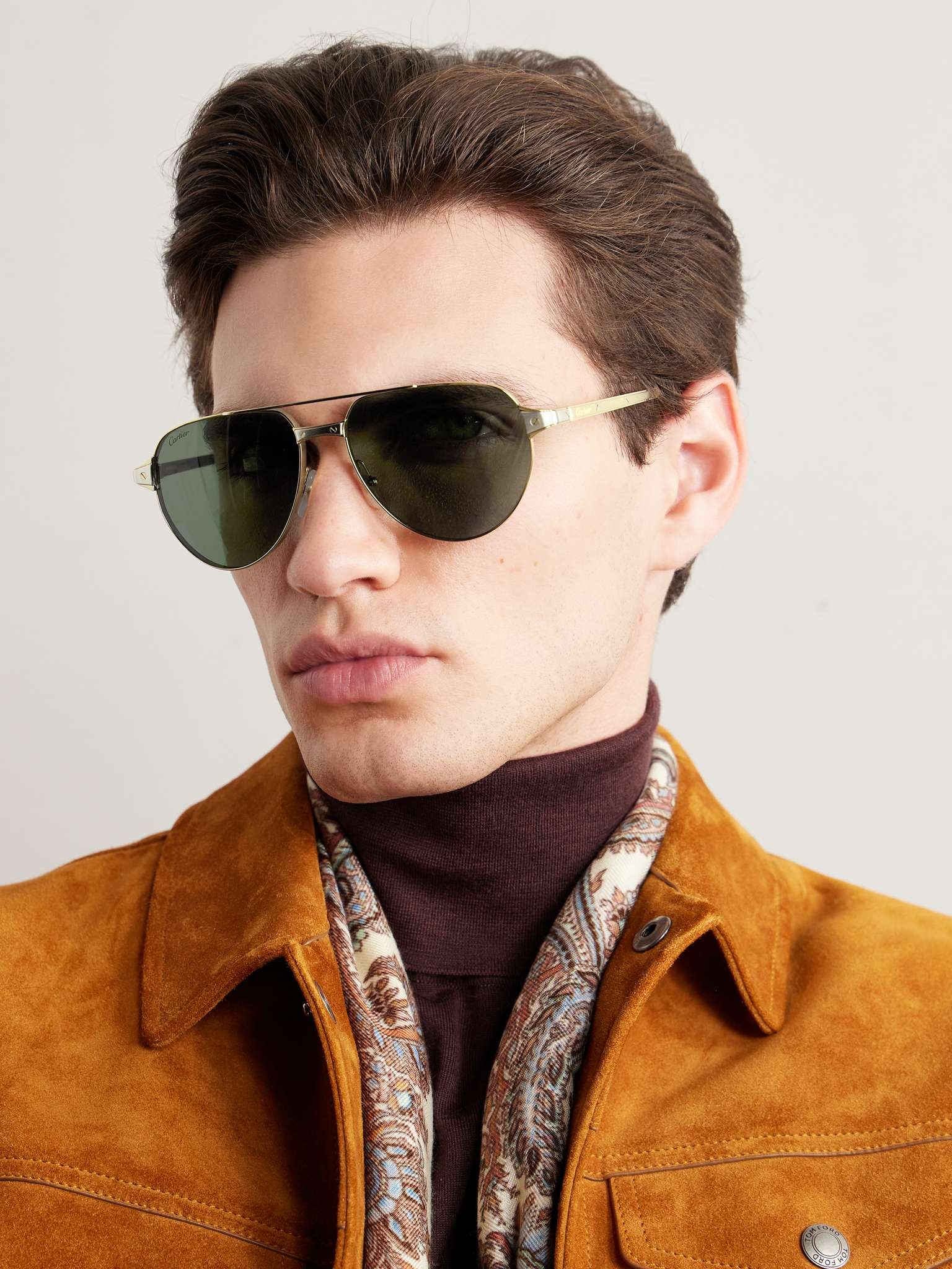 Aviator-Style Gold-Tone Sunglasses - 2