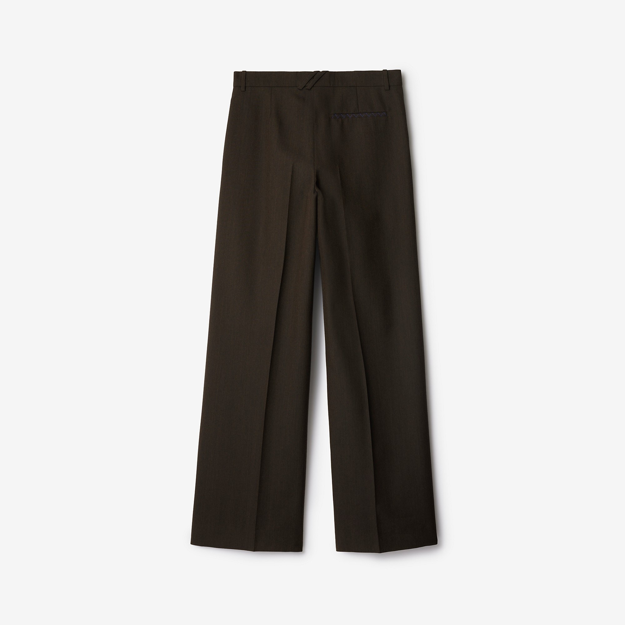 Herringbone Wool Tailored Trousers - 5