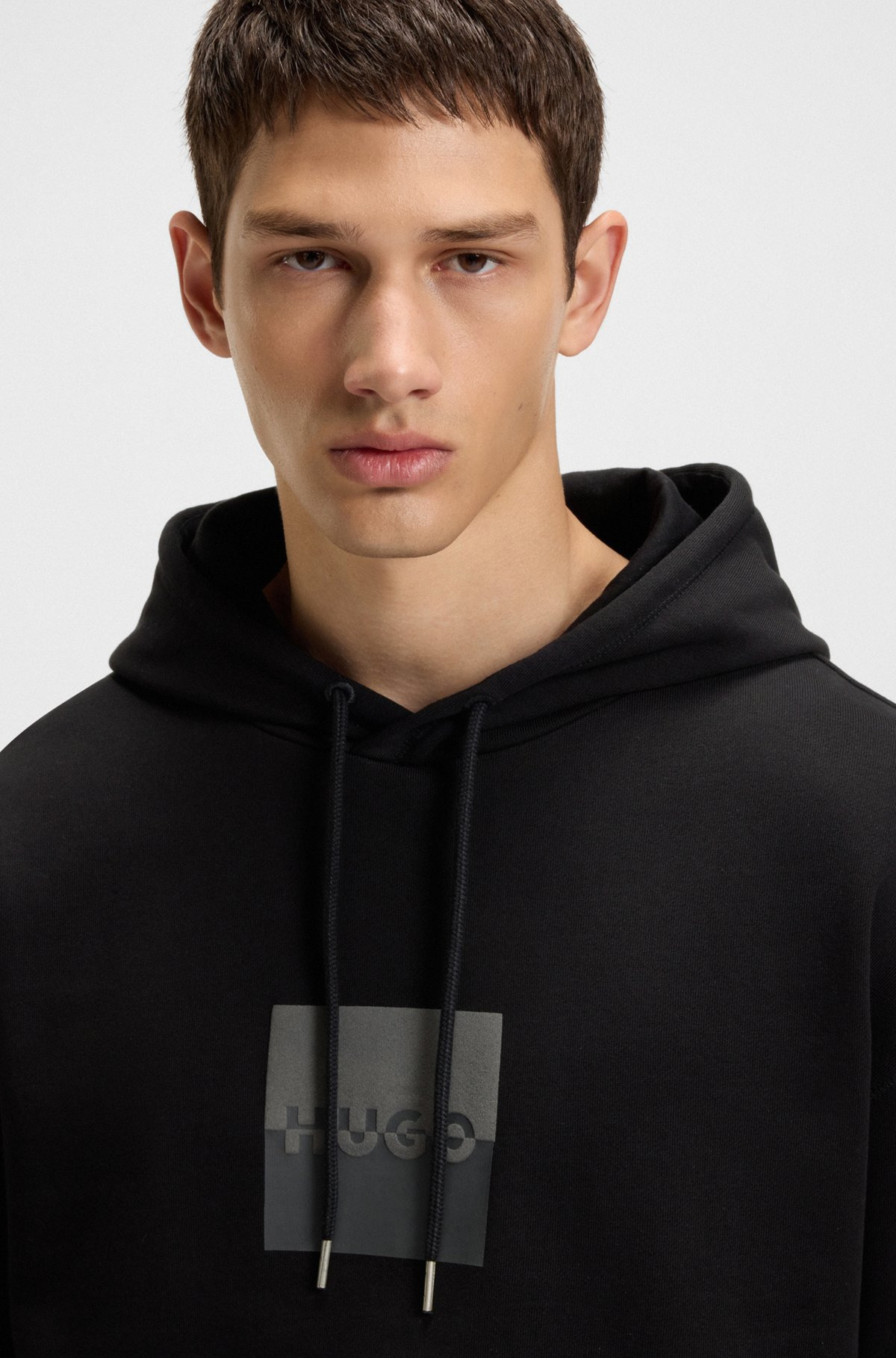 RELAXED-FIT HOODIE IN COTTON TERRY WITH SPLIT LOGO - 3