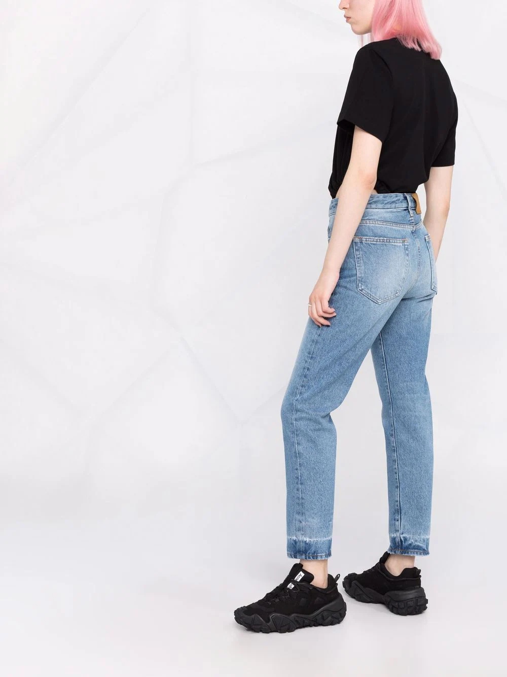 logo cropped jeans - 4