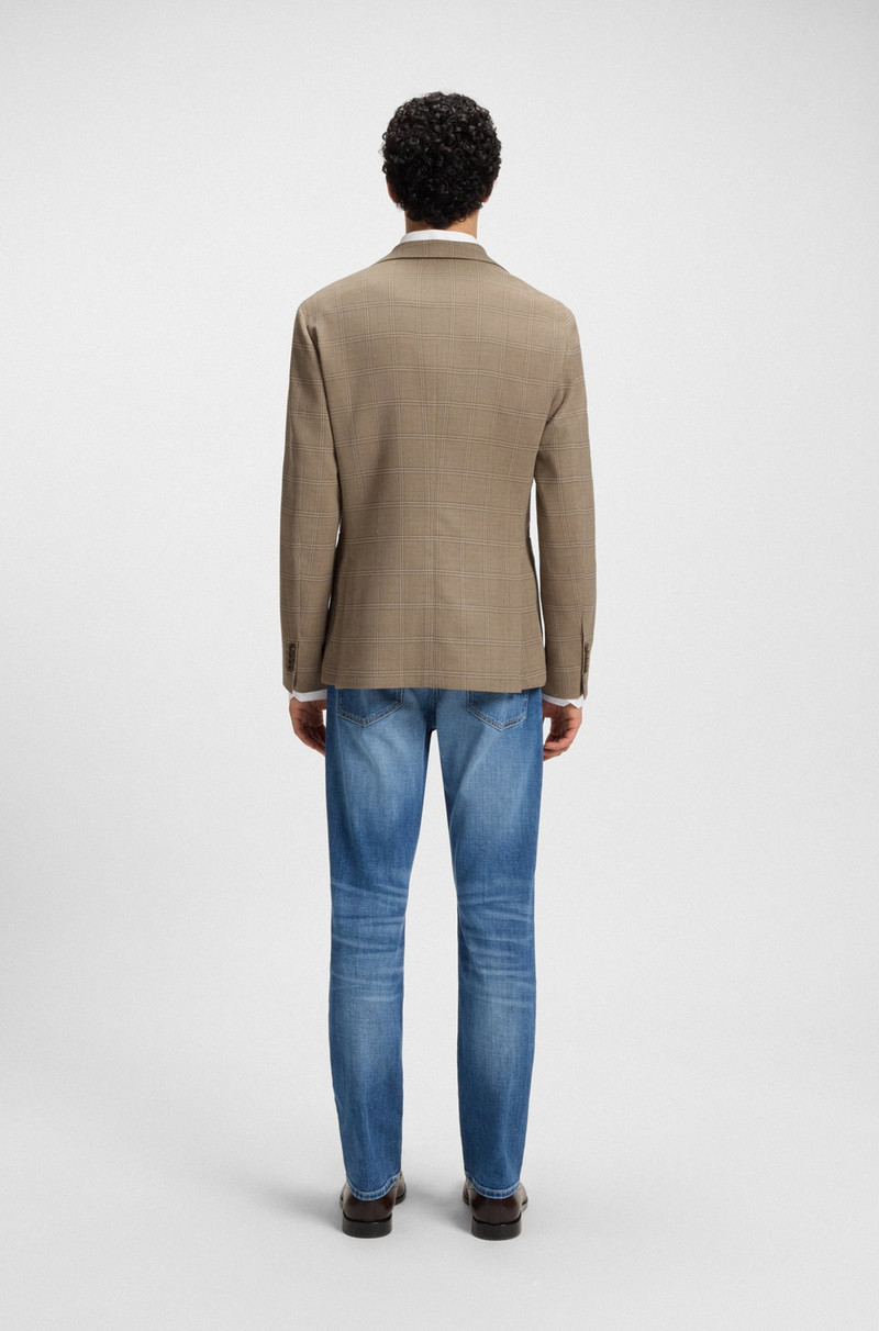 CHECKED SLIM-FIT JACKET IN STRETCH CLOTH 4