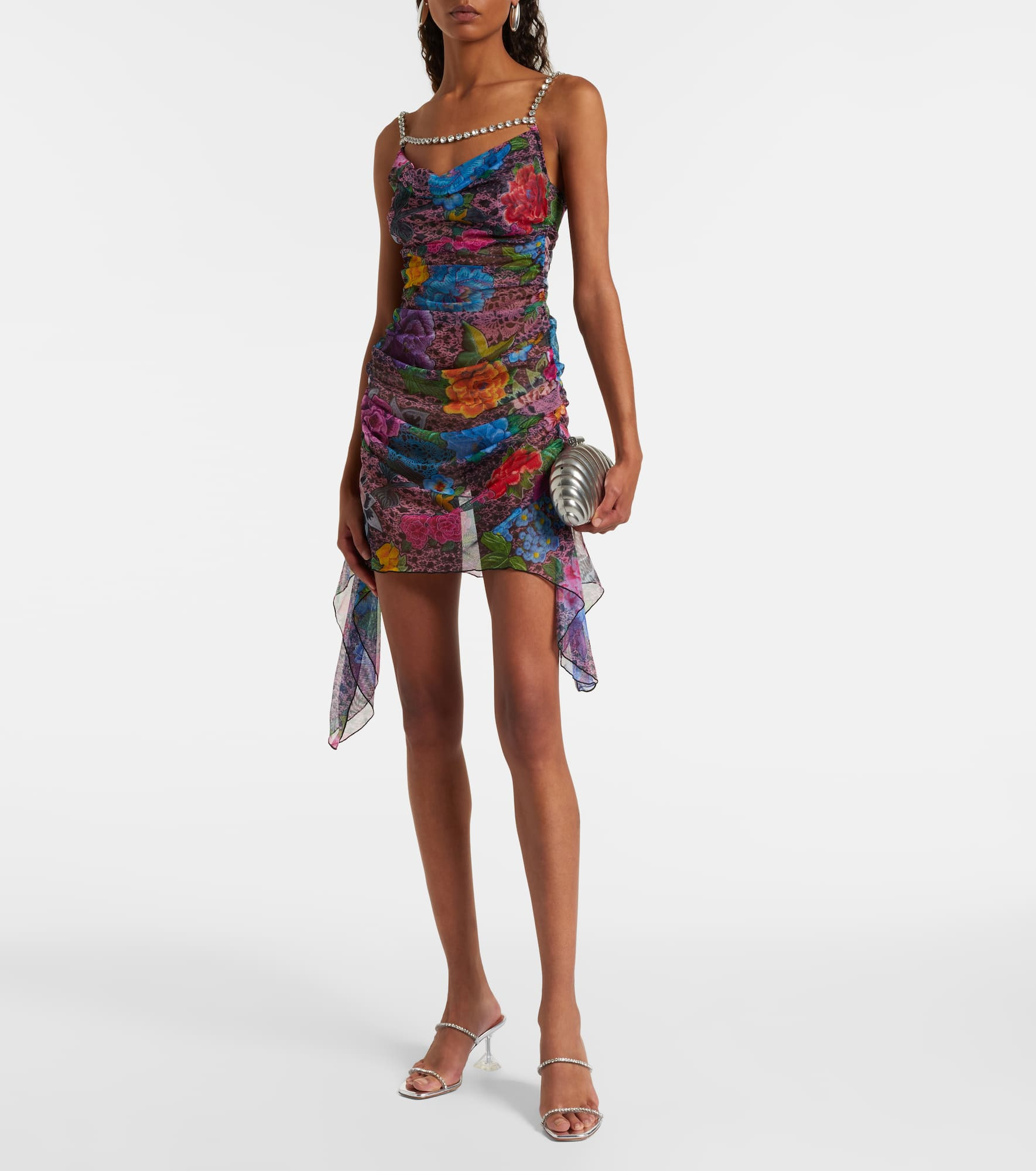 Crystal-embellished tulle minidress - 2