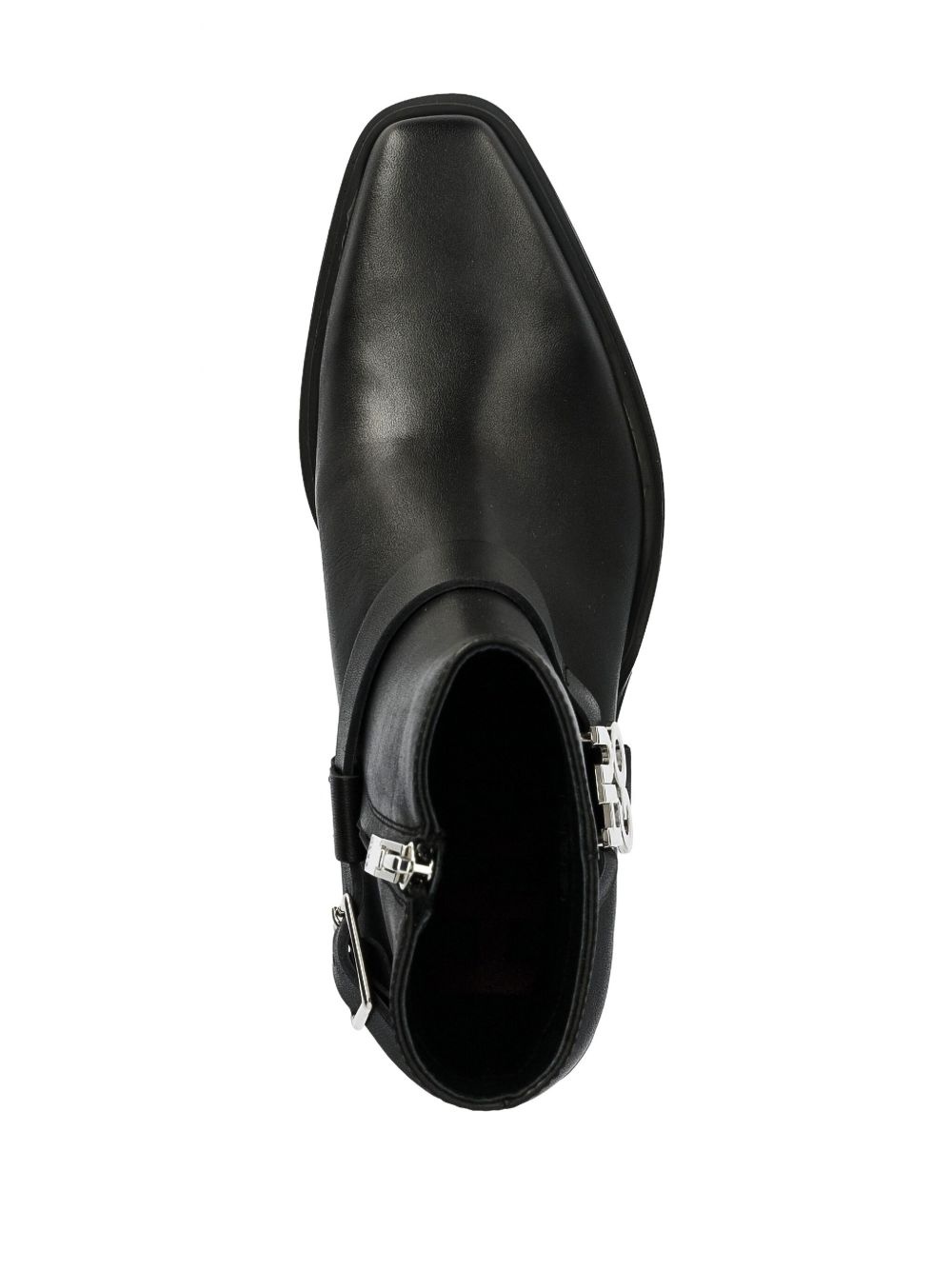 50mm stacked-logo leather ankle boots - 4