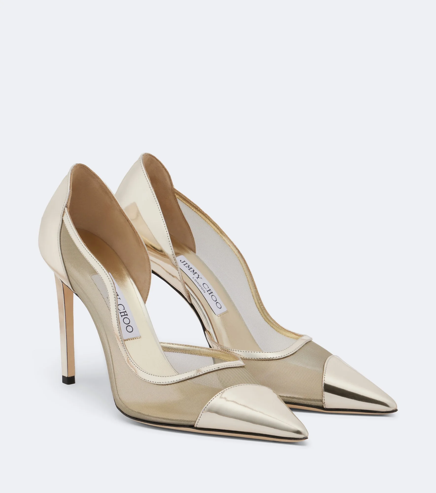 Brigitte metallic leather and mesh pumps - 1