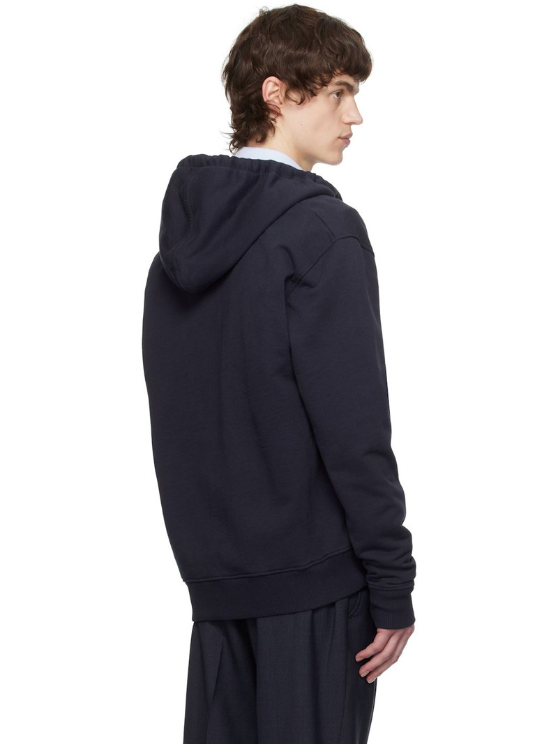 Navy Cotton Ami de Coeur Zipped Hoodie 3