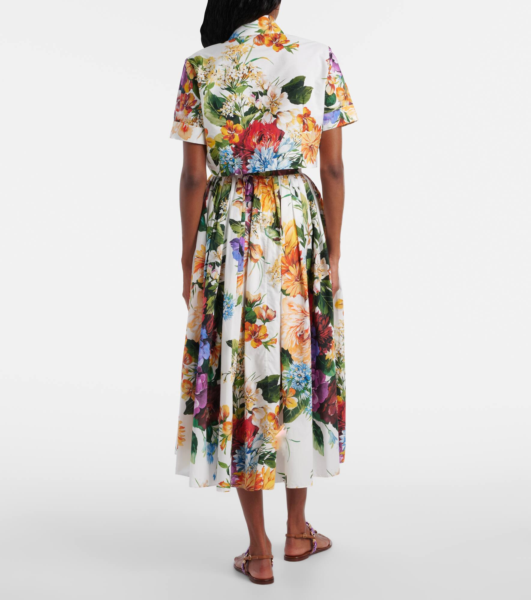 Cropped floral cotton shirt - 3