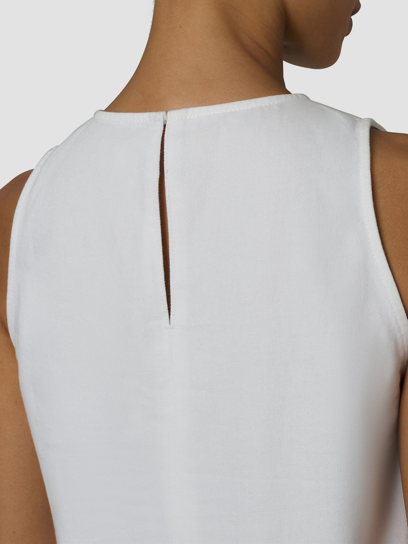 Women's Cotton Denim Sleeveless Top - White 6
