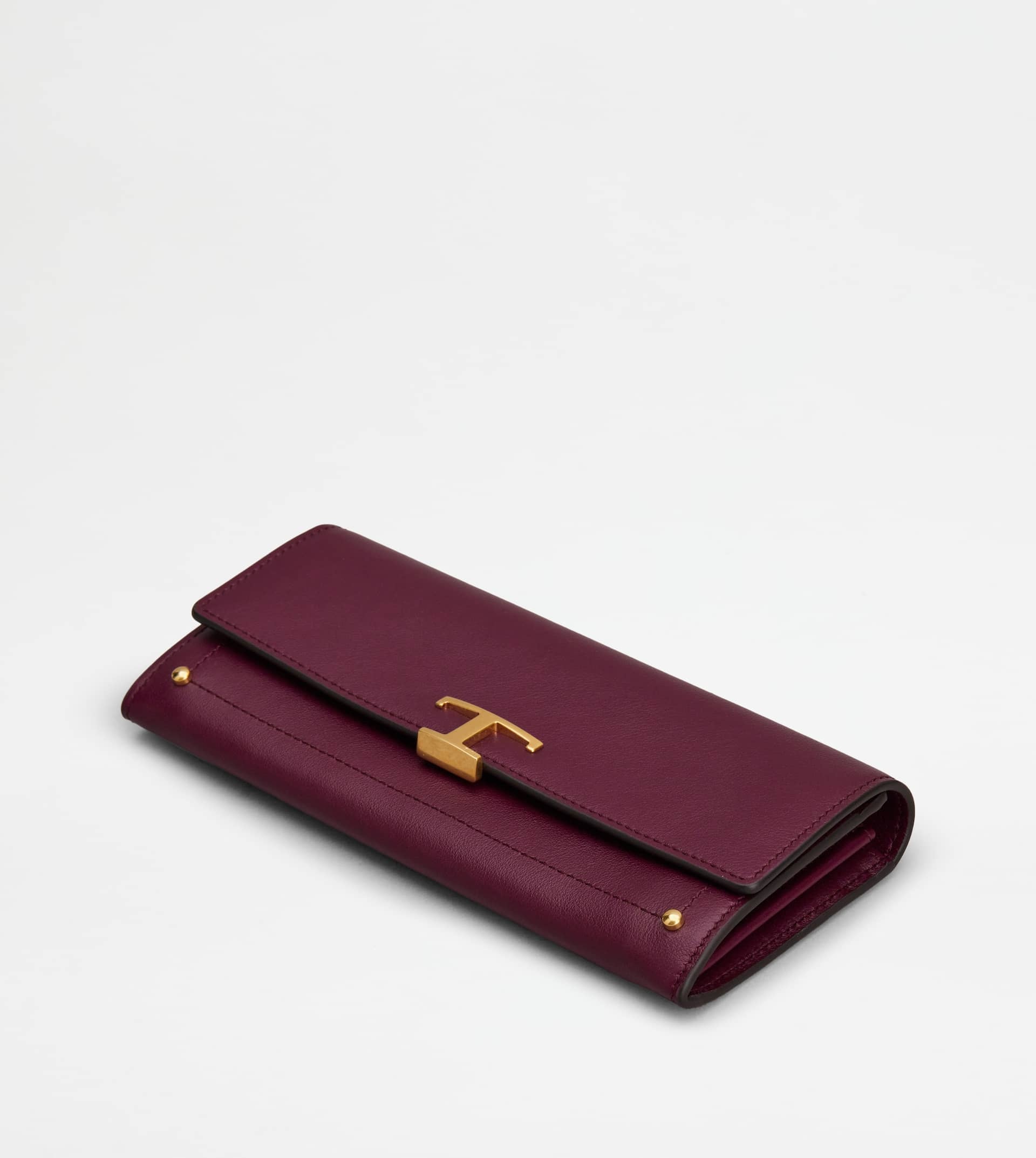 T TIMELESS WALLET IN LEATHER - BURGUNDY - 4