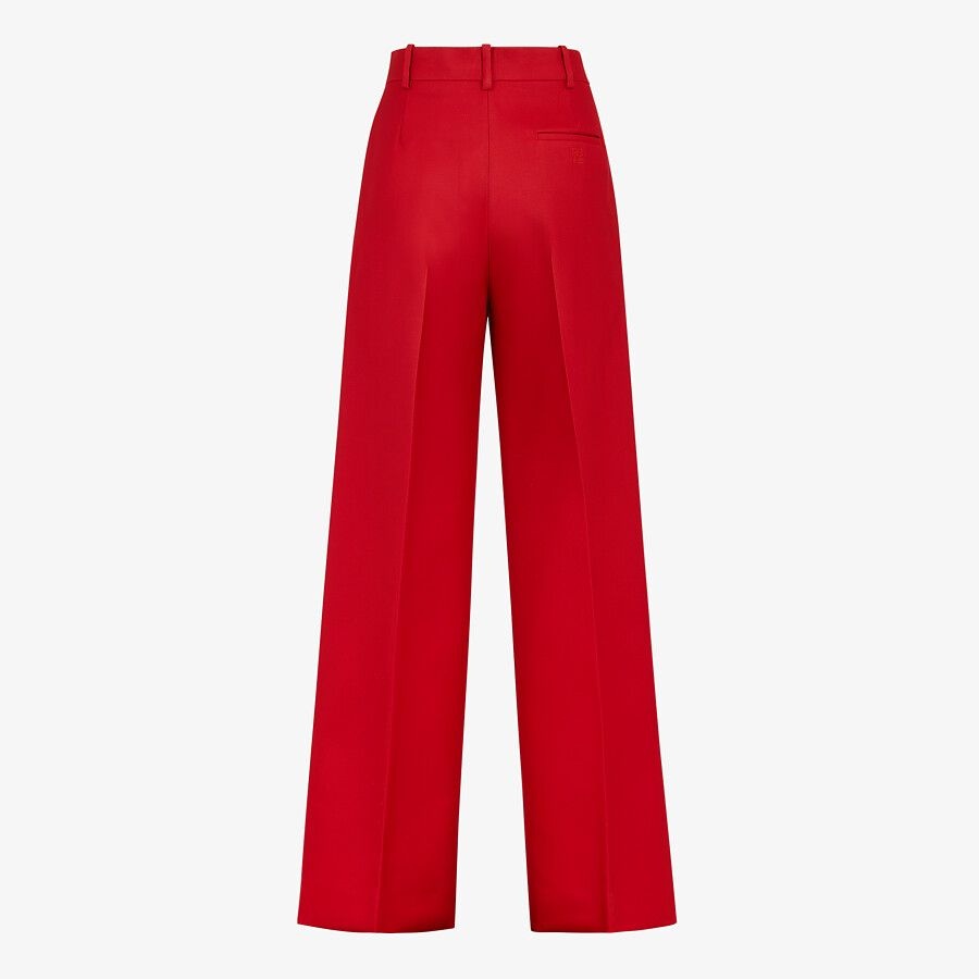 Red silk and wool pants - 2