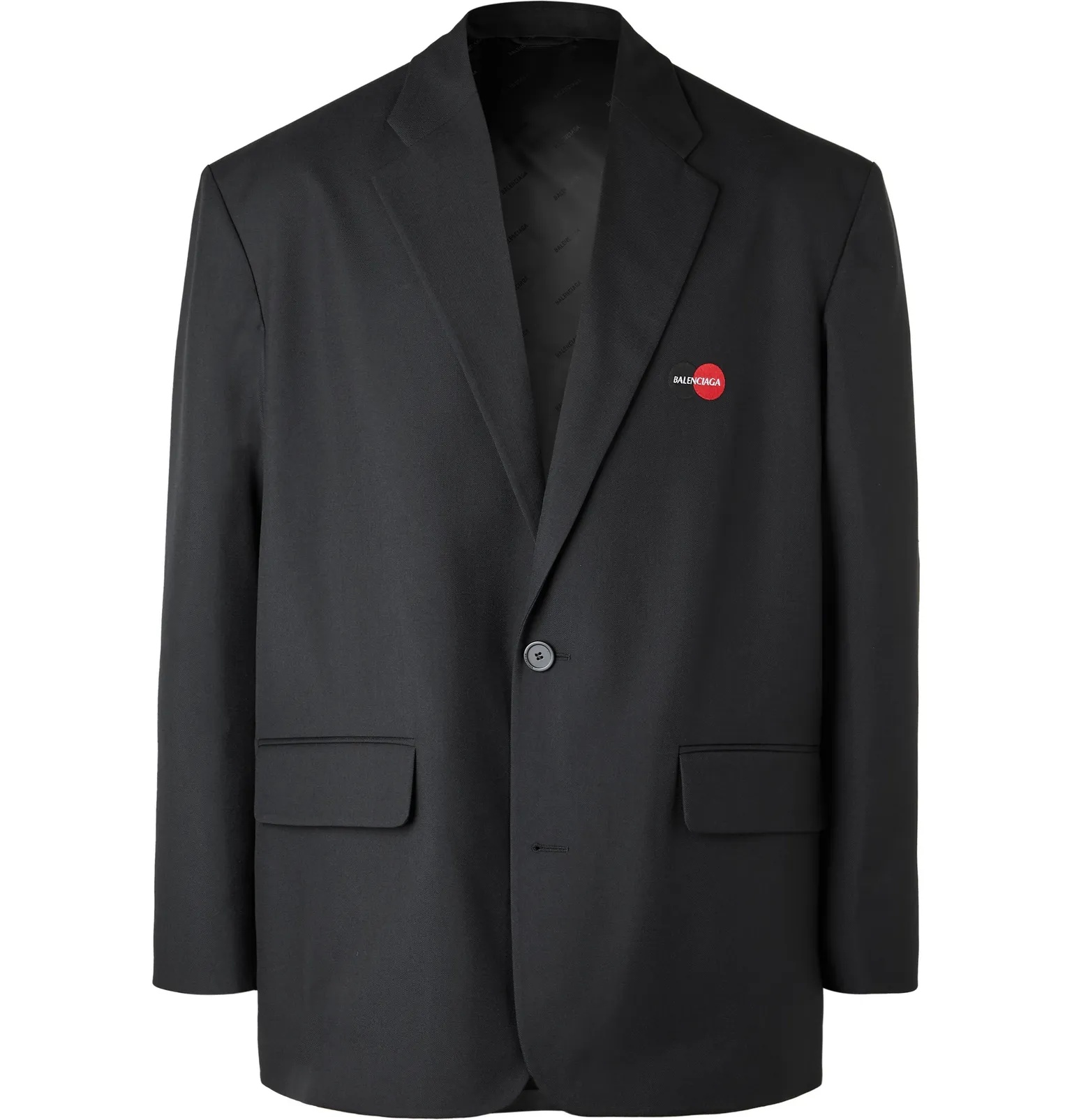 Logo-Appliquéd Wool-Blend Blazer - 1