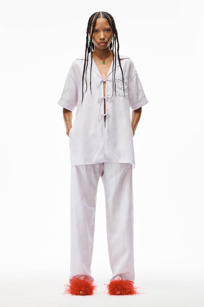 VISCOSE JACQUARD의 SHORT-SLEEVE TIE TOP 6