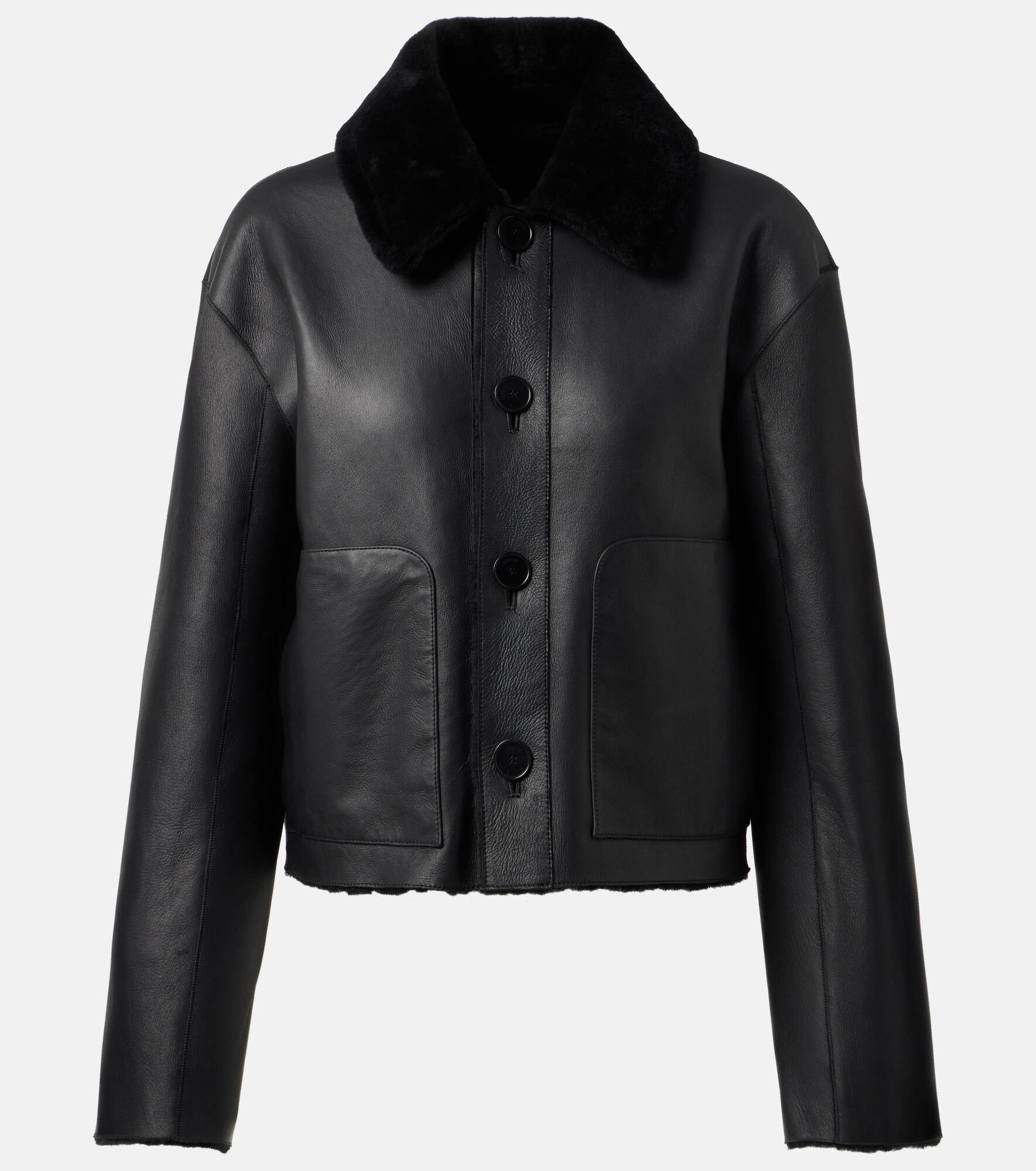 Reversible shearling and leather jacket - 1