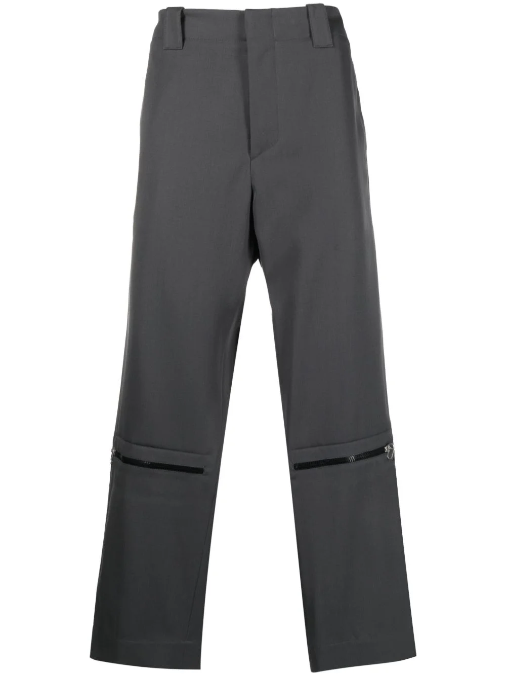 zip-detail straight-leg trousers - 1