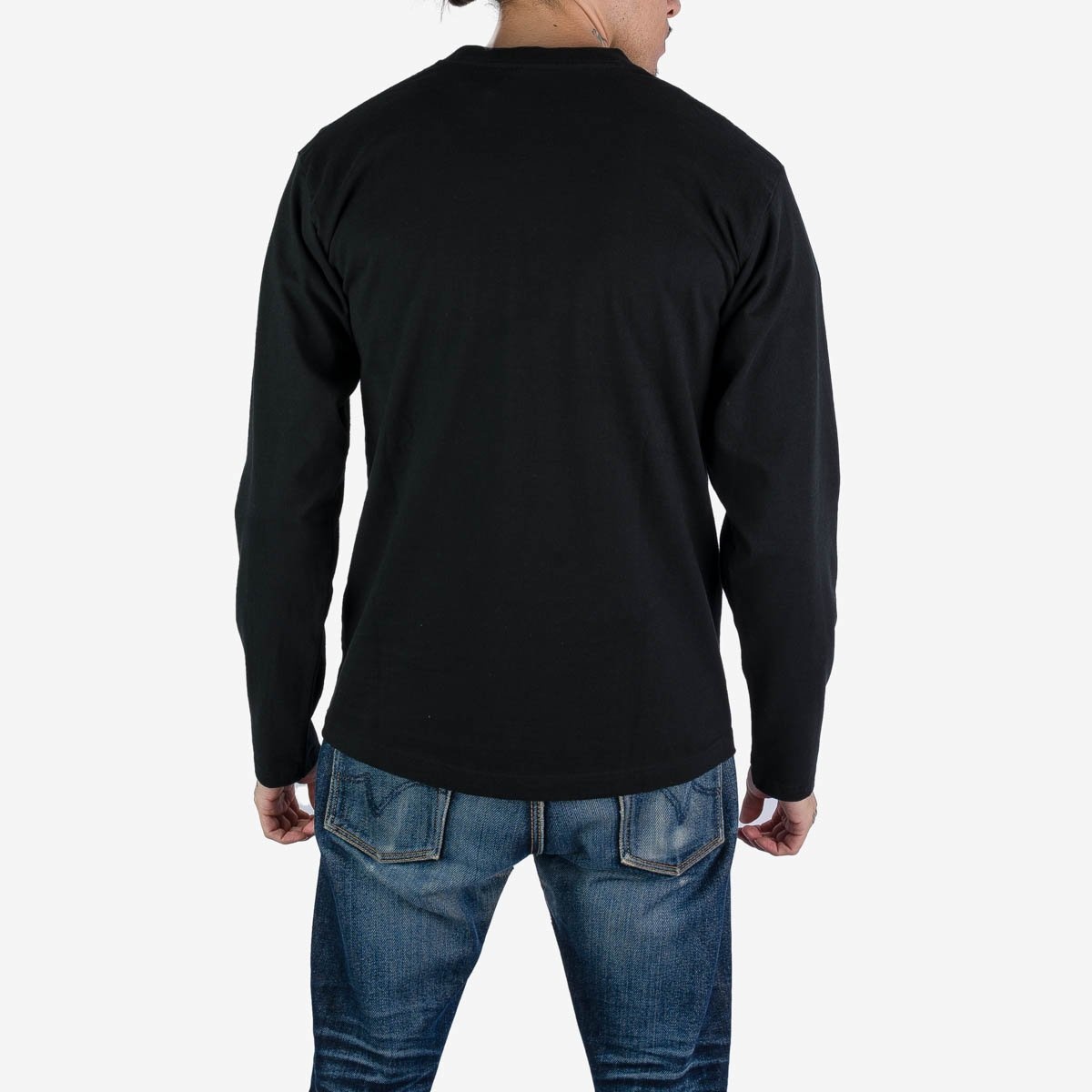 IHTL-2301-BLK 7.5oz Printed Loopwheel Crew Neck Long Sleeved T-Shirt - Black - 4