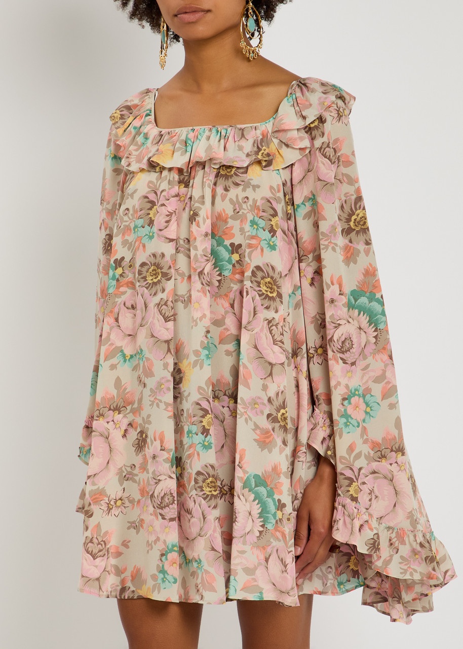 Chloe Floral-print Silk Mini Dress - 2