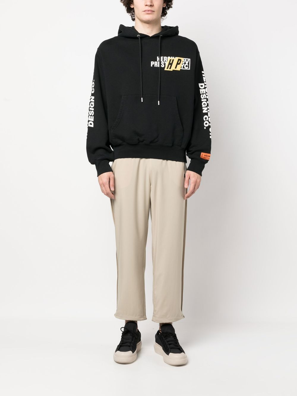 logo-print drawstring hoodie - 2