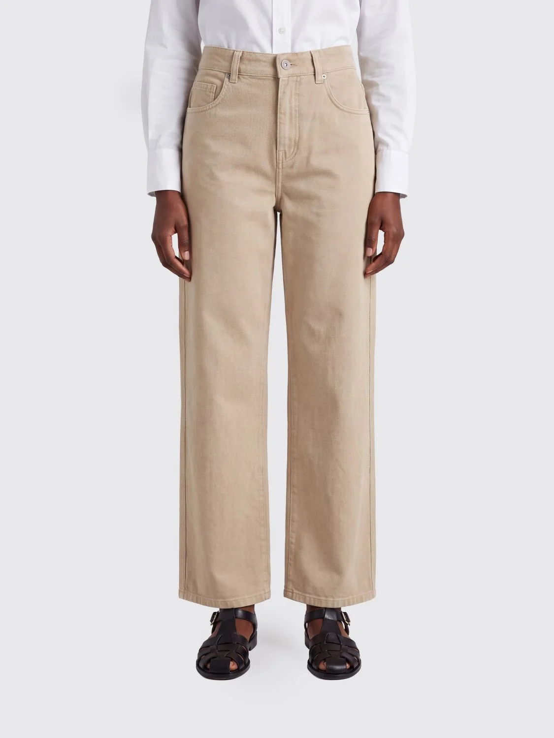 BRUNELLO CUCINELLI High-Waisted Wide-Leg Trousers in a Cotton and Linen Blend - 1