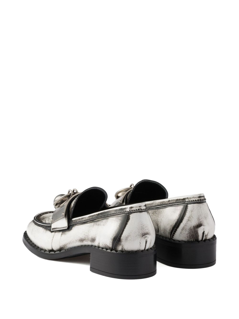 brushed leather loafers - 3