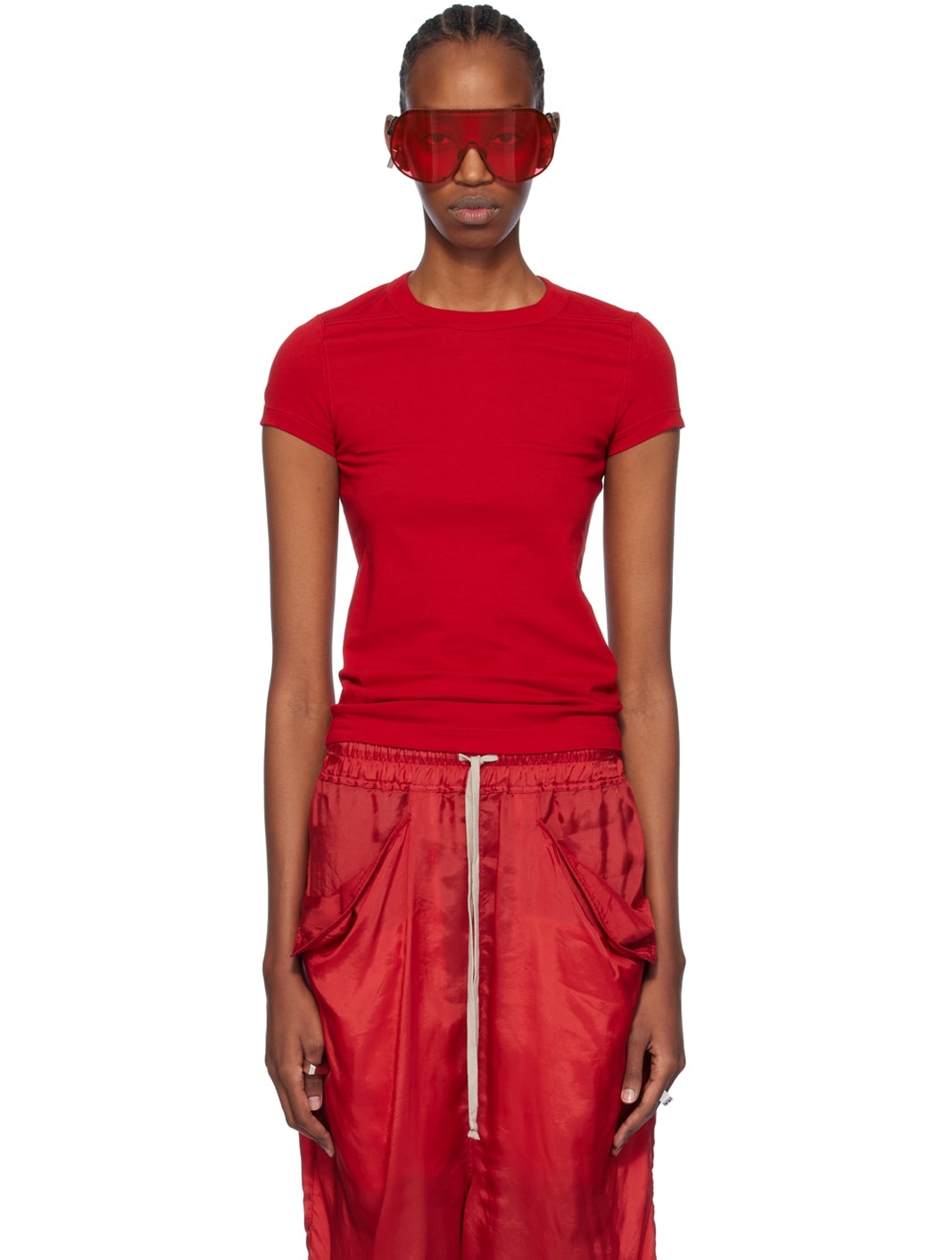 Red Cropped Level T-Shirt - 1