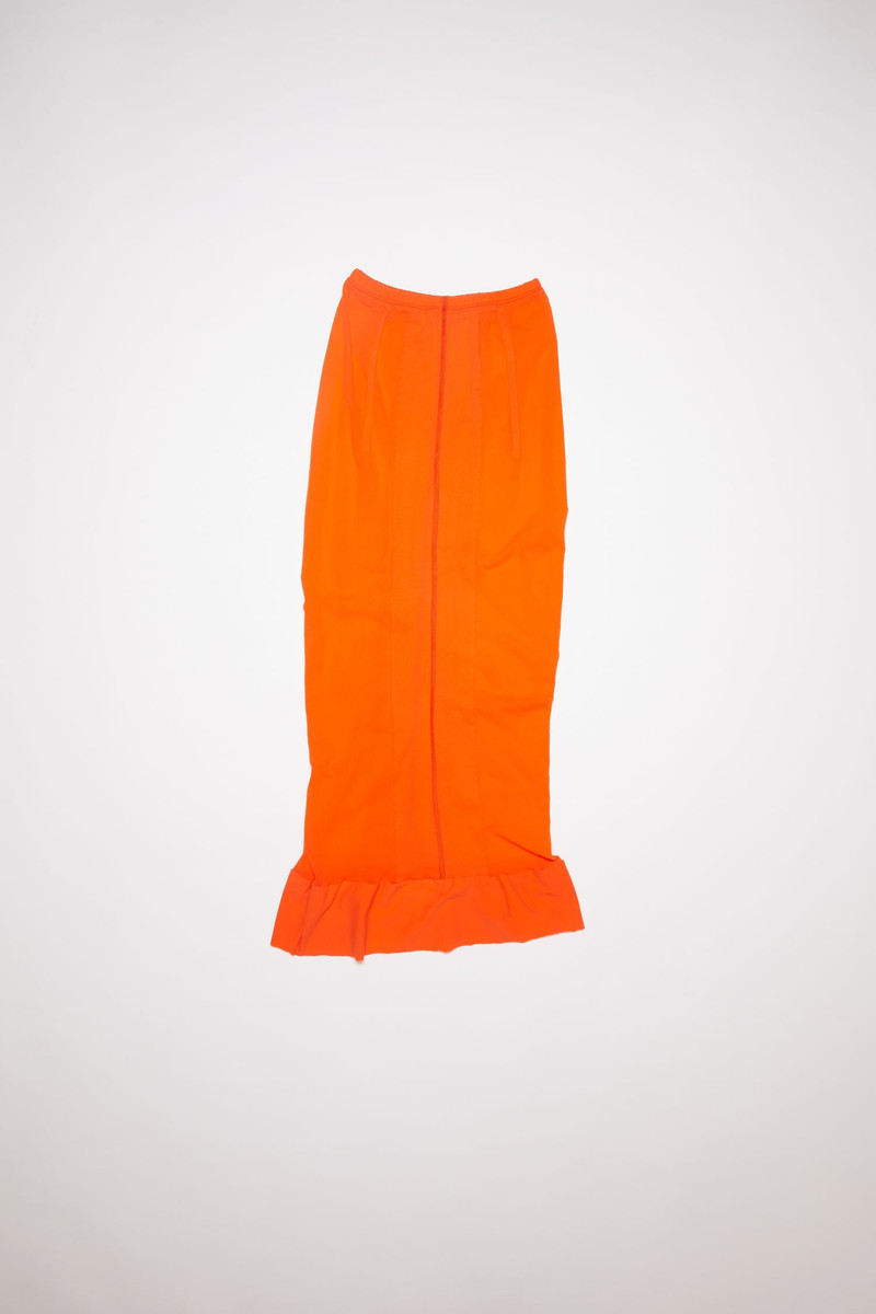Nylon midi skirt - Mandarin orange 1