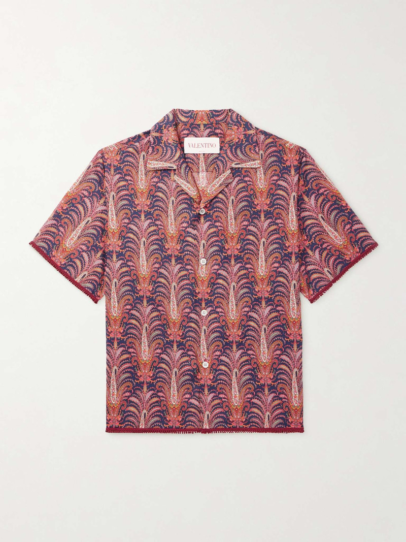 Camp-Collar Paisley-Print Cotton-Voile Shirt 1