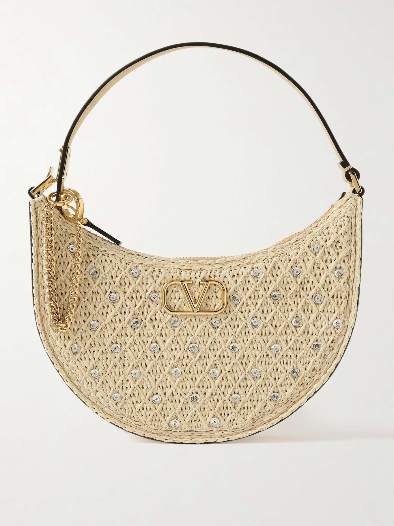 Valentino VLOGO Signature mini embellished raffia and