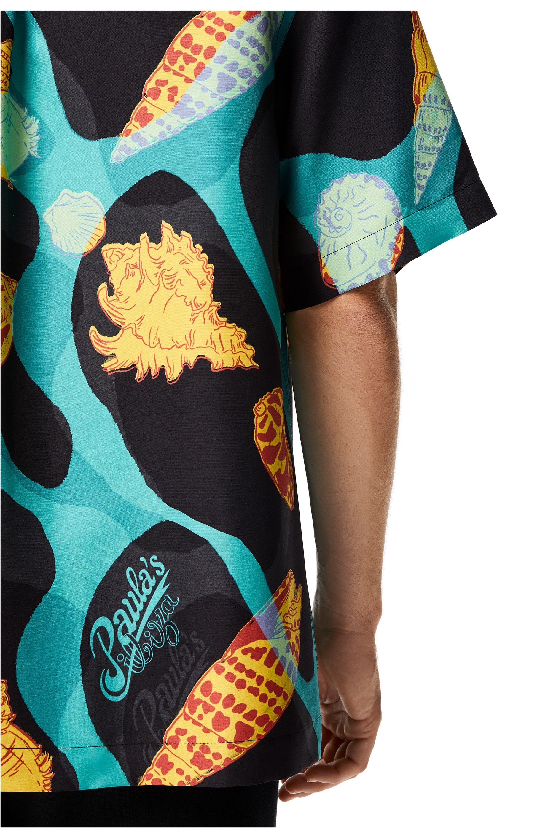 Shell print bowling shirt in silk - 5