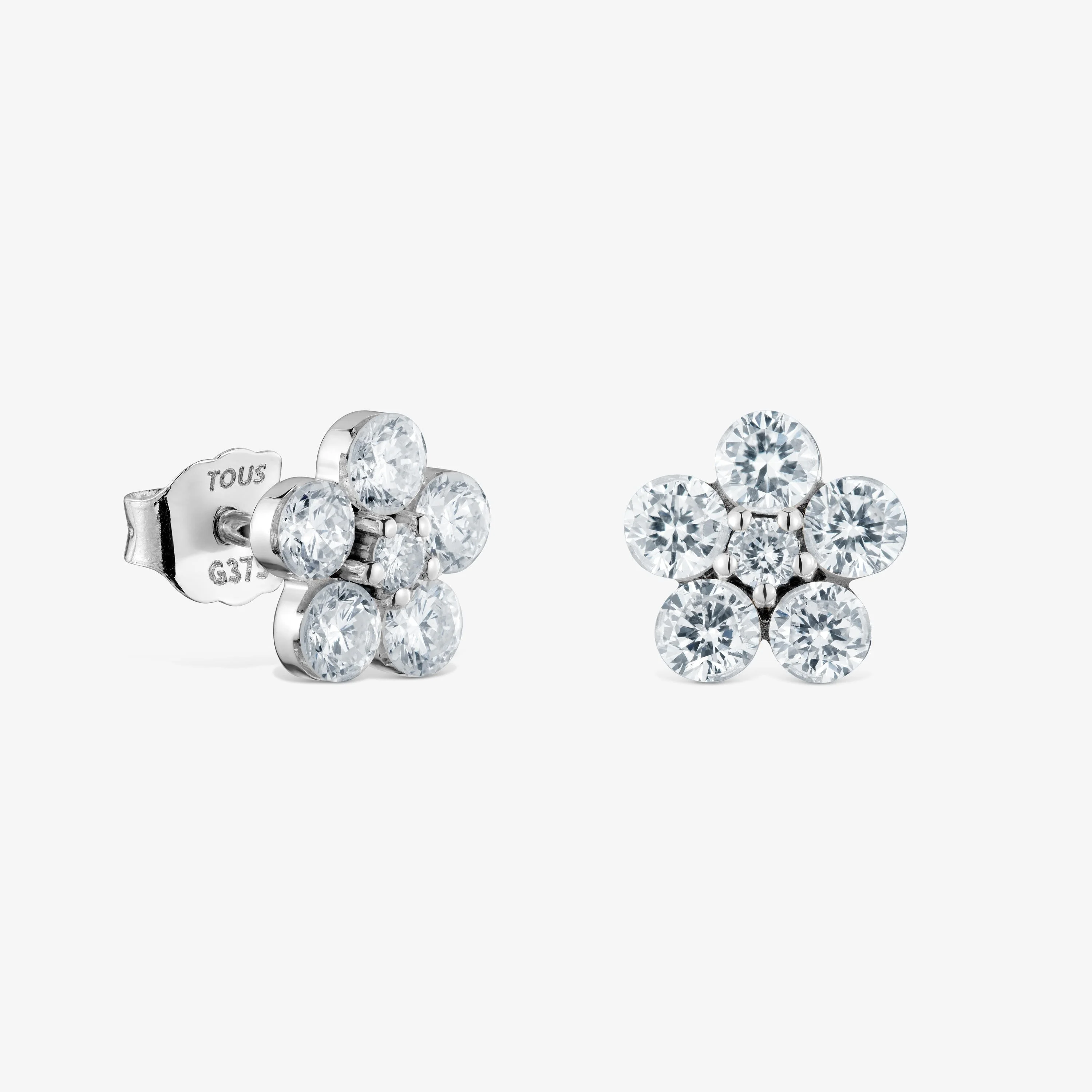 9kt white gold and lab-grown diamond flower Earrings TOUS Irisé LGD - 1