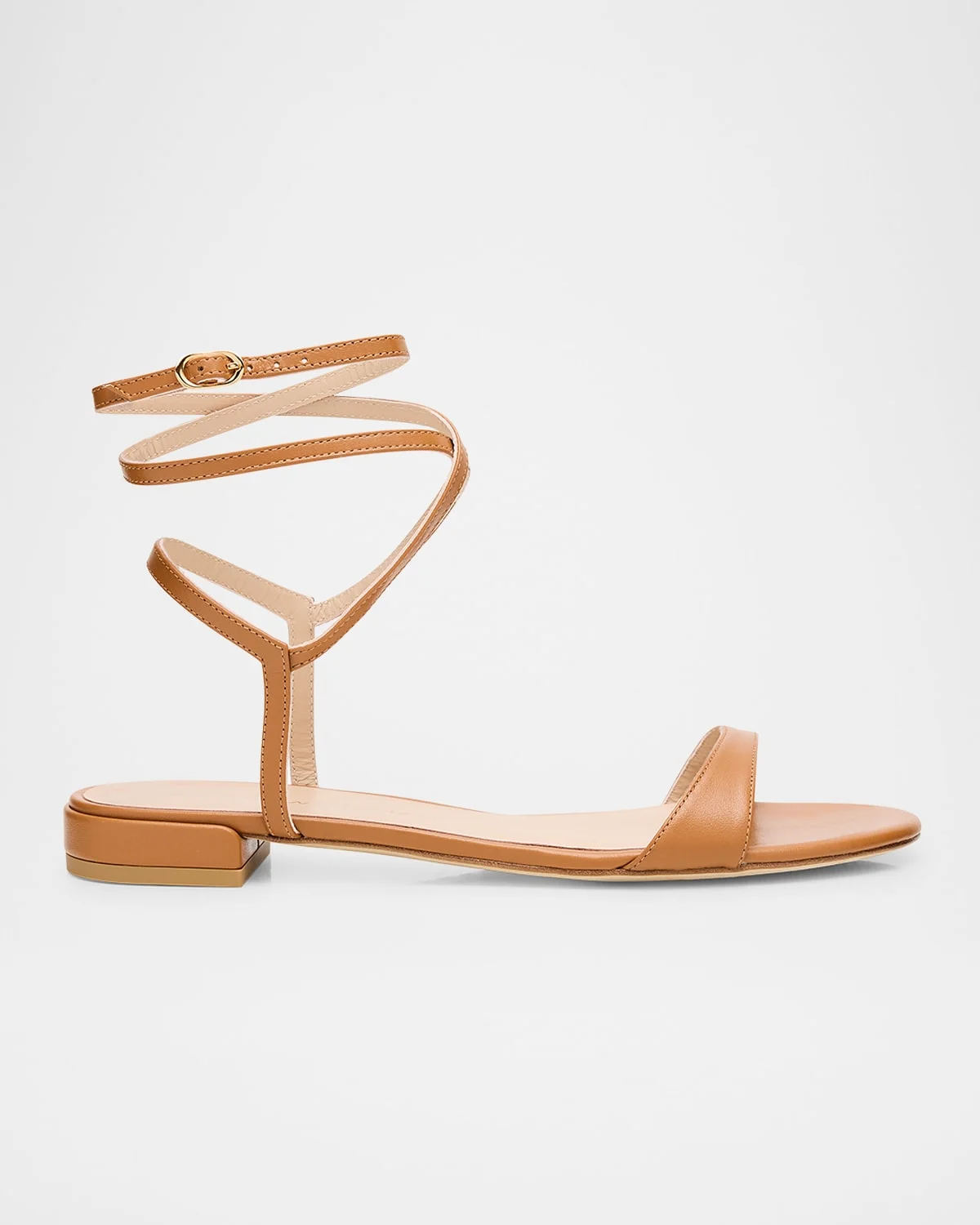 Nudist Leather Ankle-Wrap Sandals - 1
