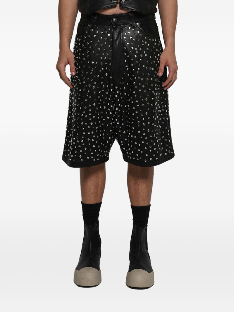 leather stud-embellished shorts 3