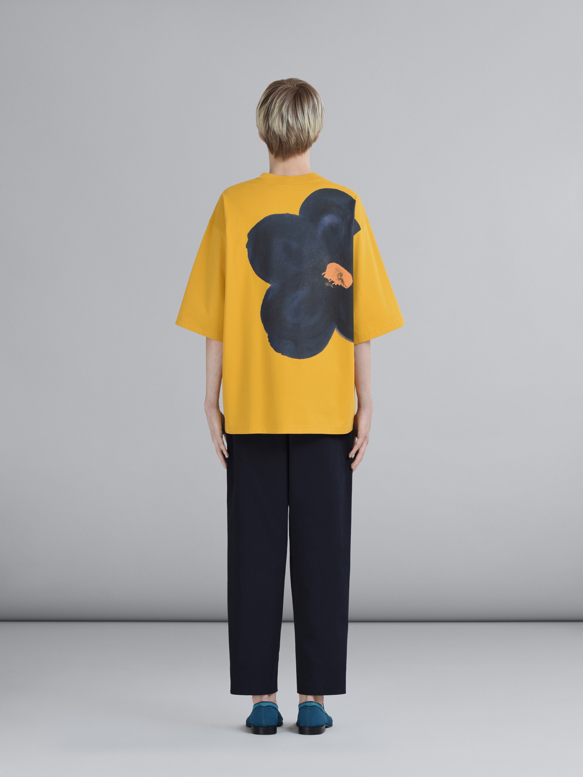 BLUE COTTON GABARDINE PANTS - 3
