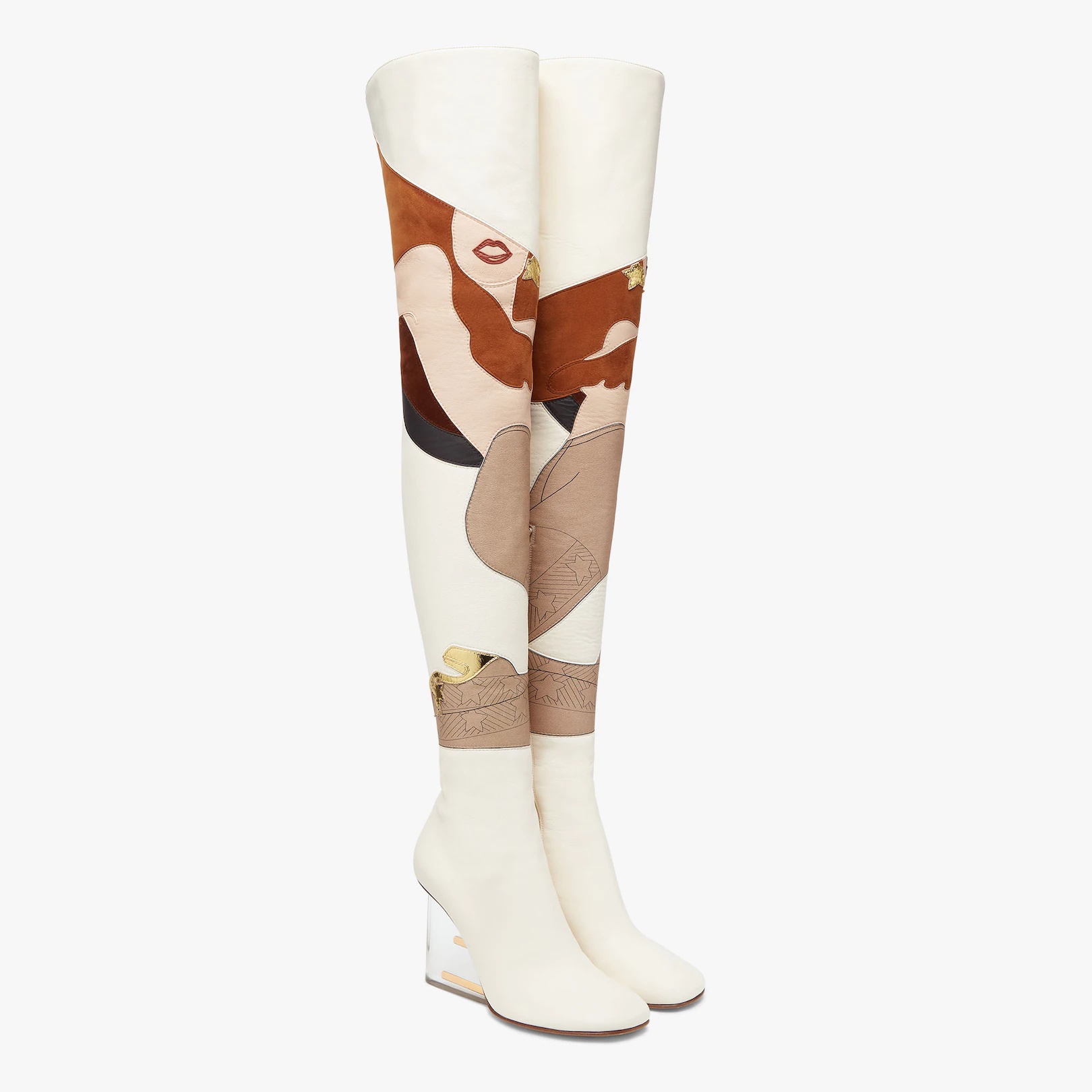 Multicolor nappa leather over-the-knee boots - 4