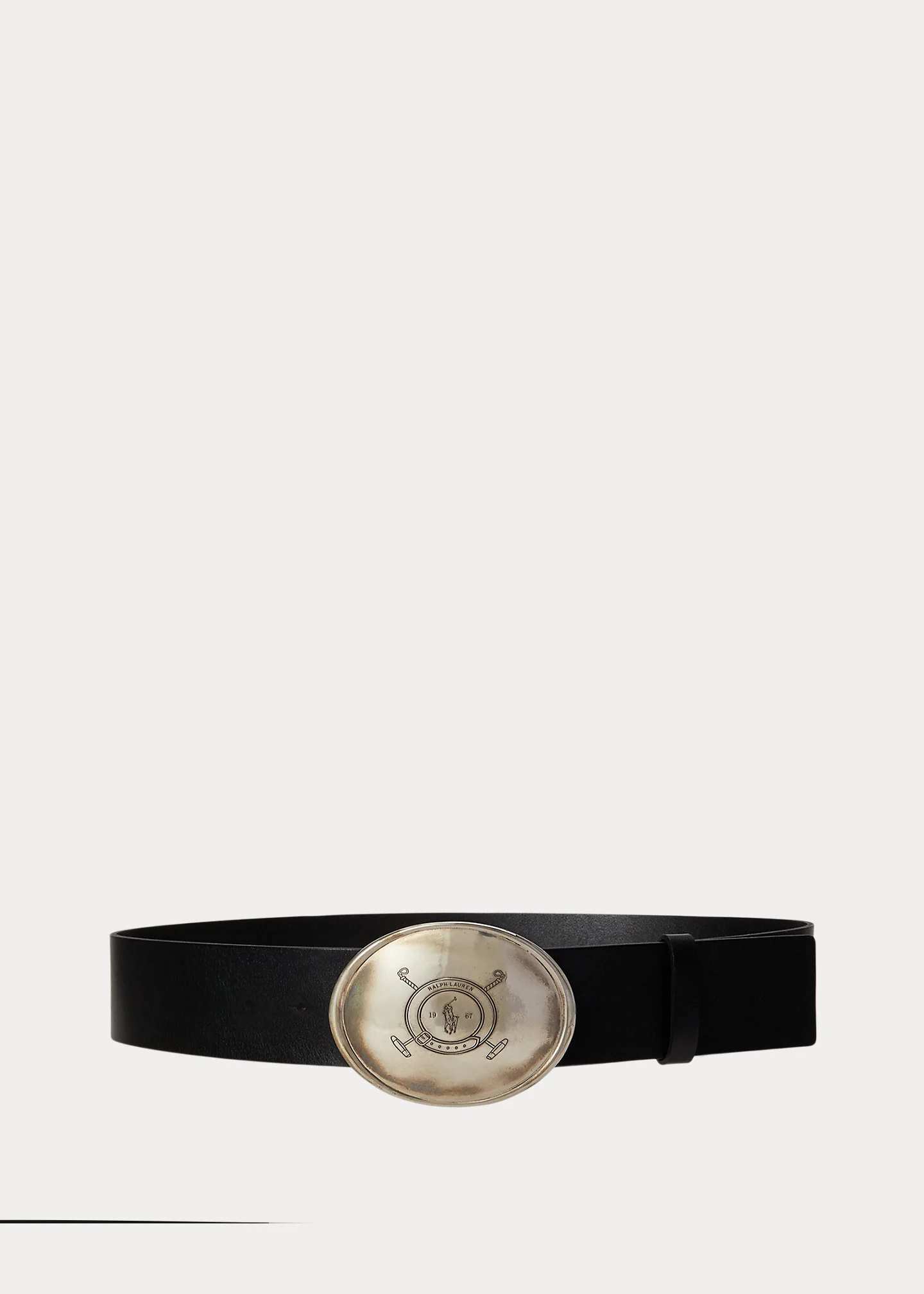 Plaque-Buckle Leather Belt - 1