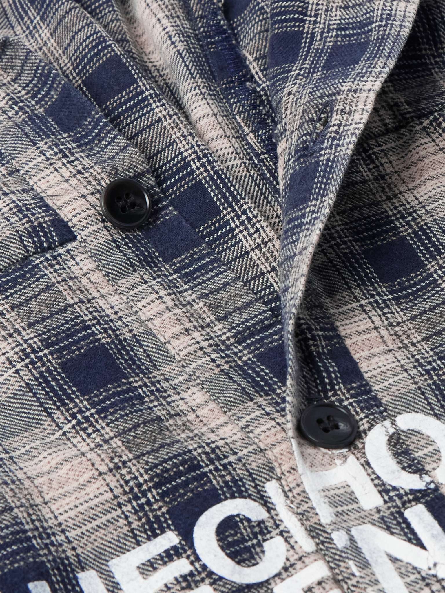 Materia Nazarene Oversized Printed Checked Cotton-Flannel Shirt - 4