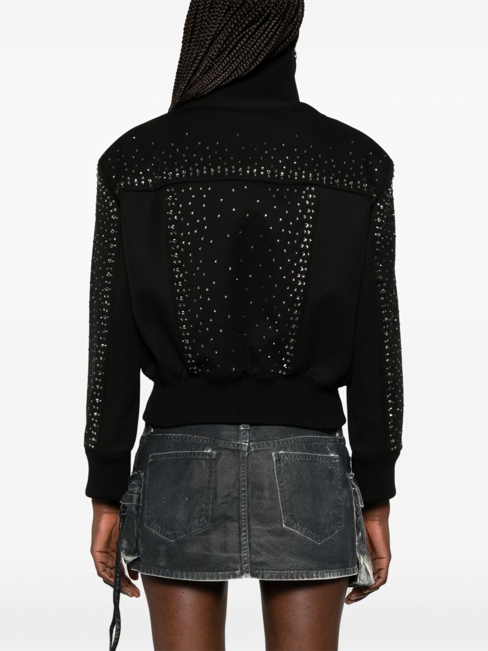 crystal-embellished bomber jacket - 4