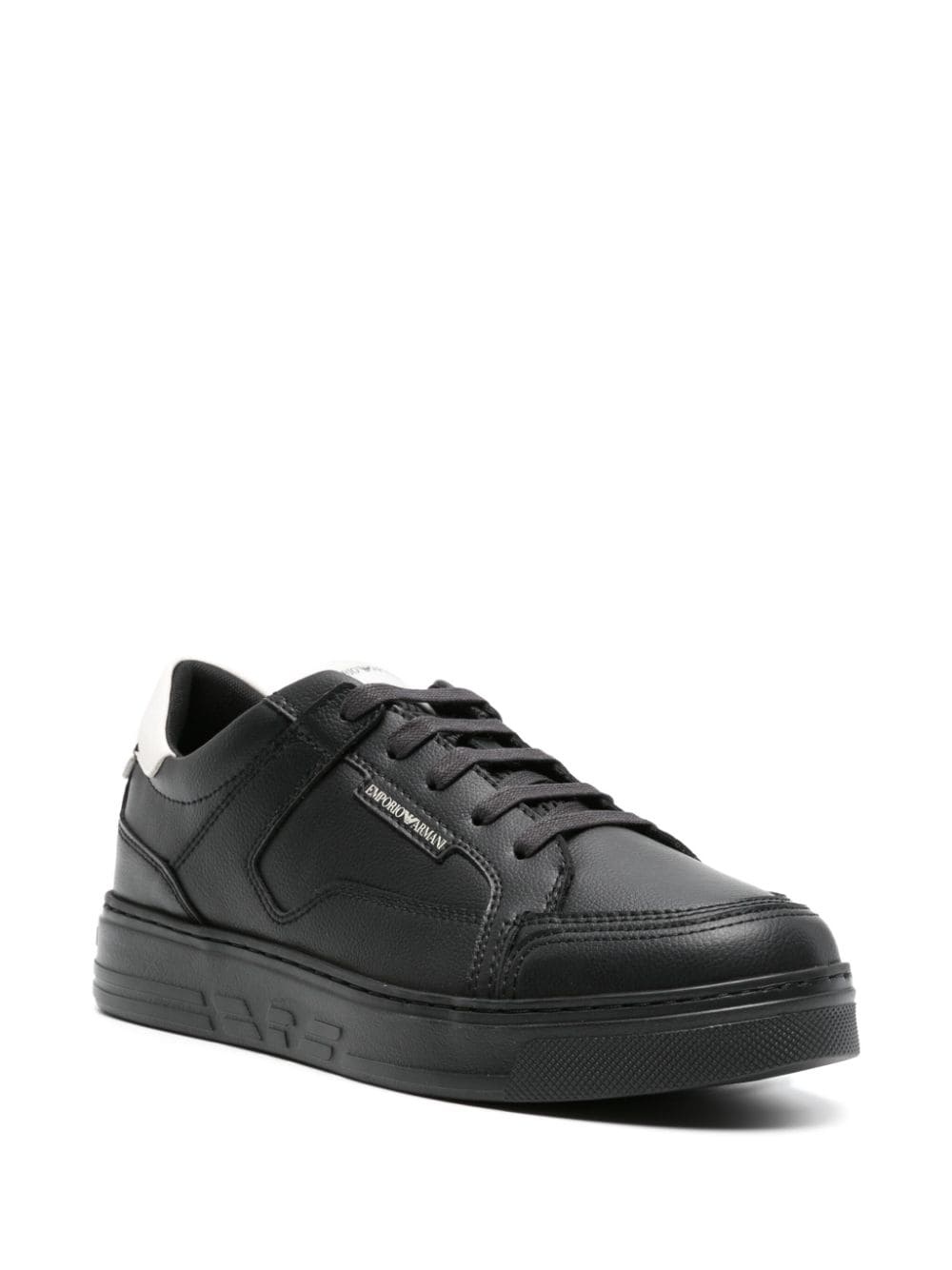 lace-up leather sneakers - 2