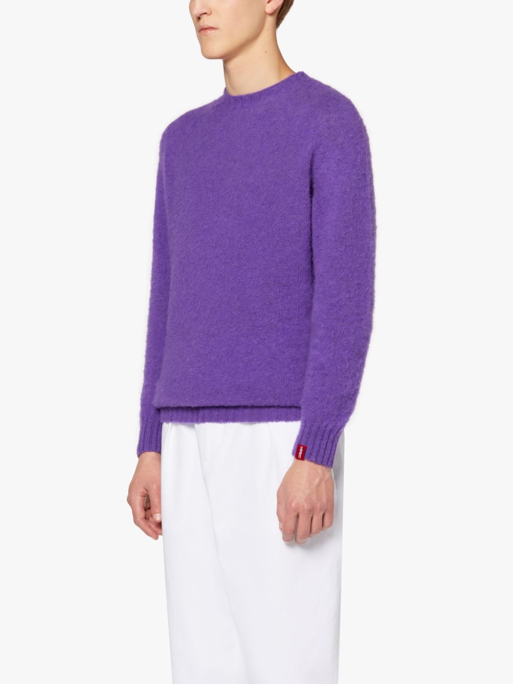 HUTCHINS PURPLE WOOL CREWNECK SWEATER - 3