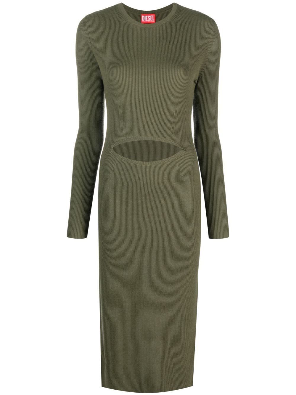 cut-out wool-blend dress - 1