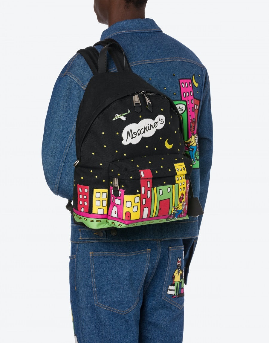 MOSCHINO COMICS CANVAS BACKPACK - 5