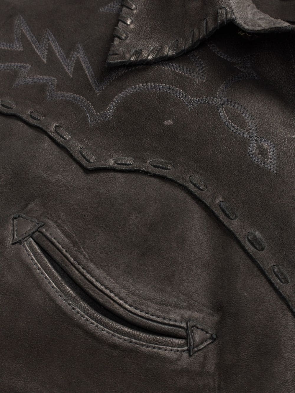 long sleeve leather shirt - 5