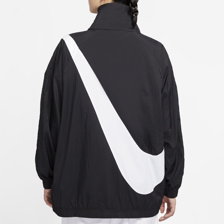 (WMNS) Nike Big Swoosh Jacket 'Black White' DA0981-010 - 5